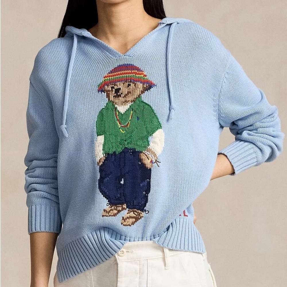 Polo Ralph Lauren Women's Polo Bear Cotton Hooded Sweater